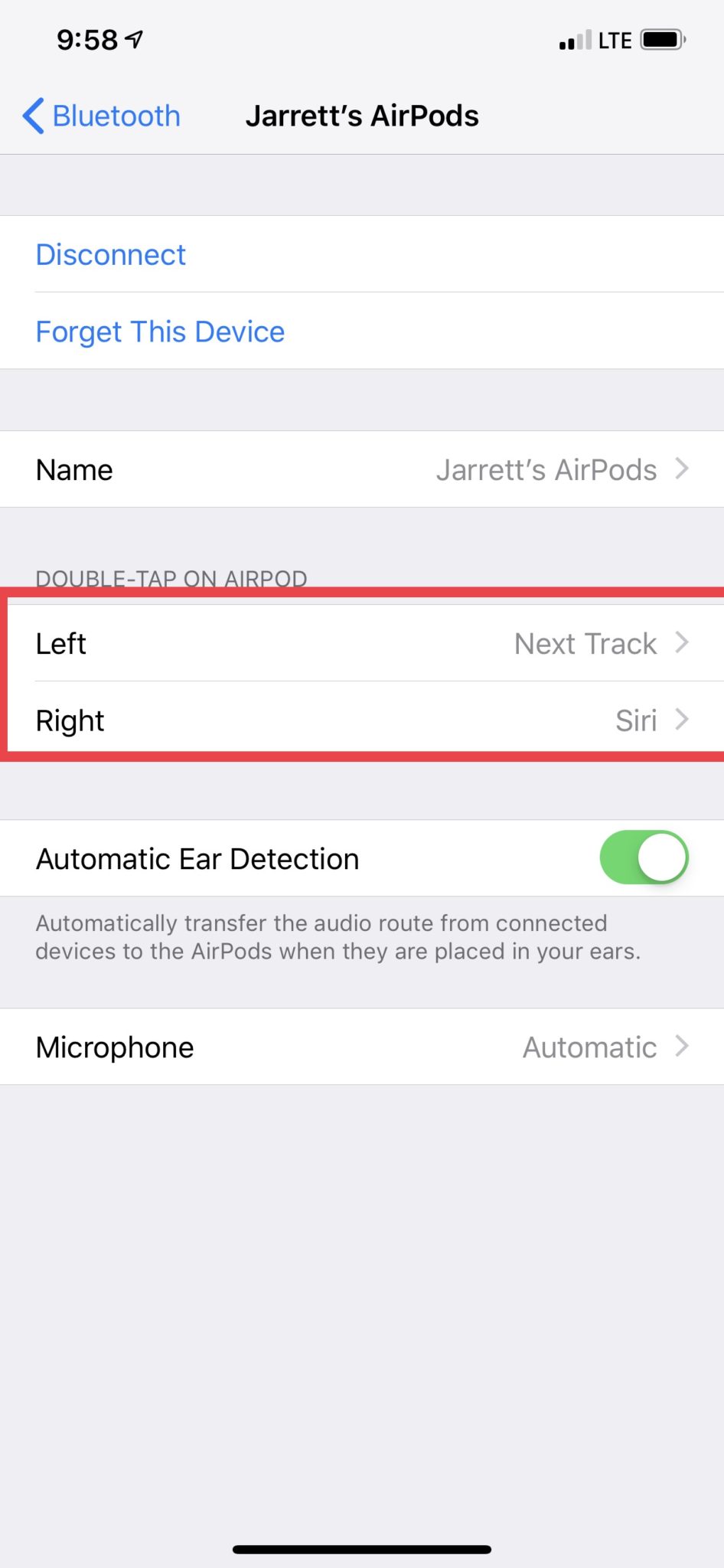 Pick which ear’s function you’d like to change