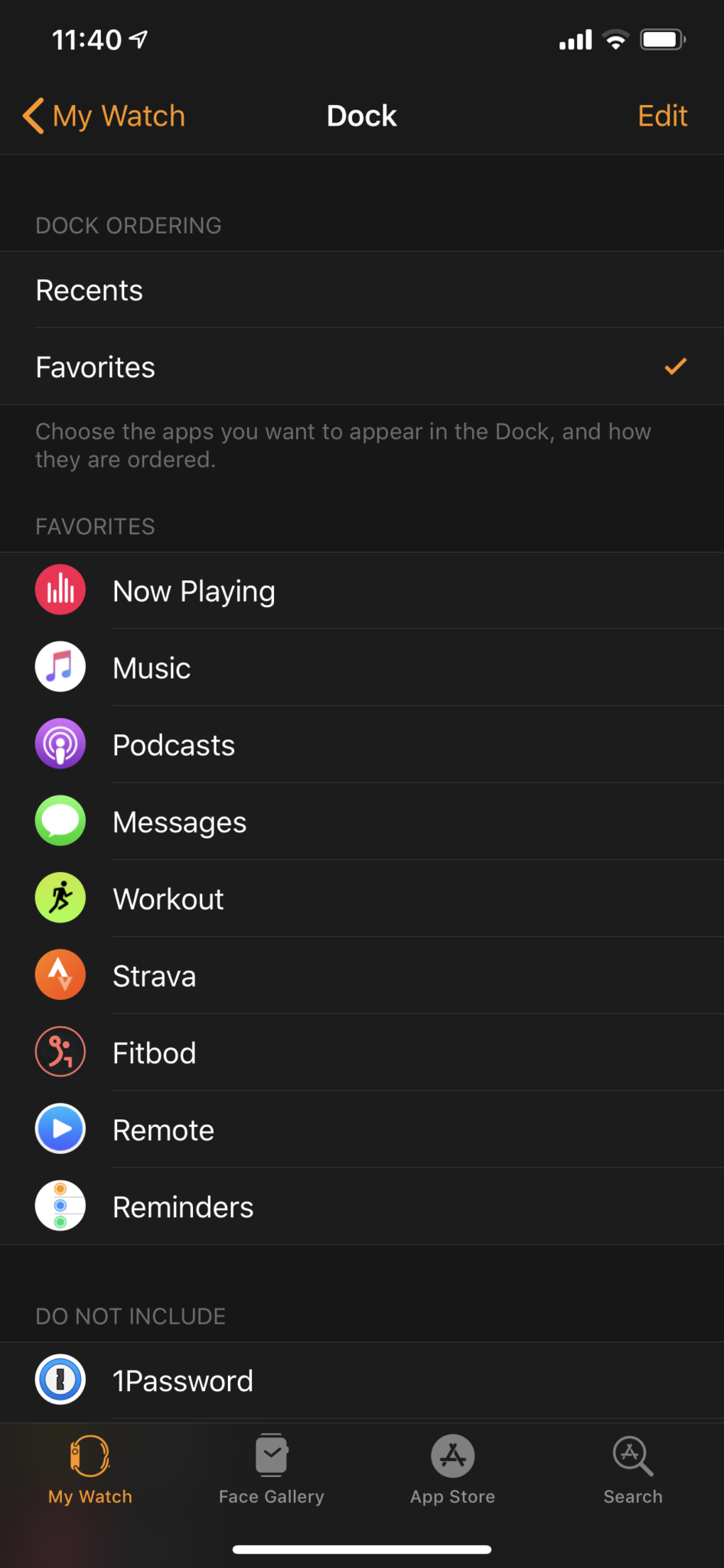 Edit the Dock