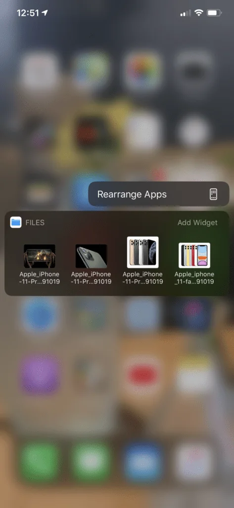 iPhone Contextual menu