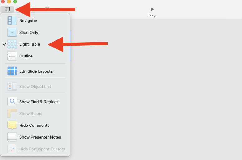 Using Keynote to outline your story.