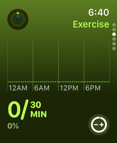 Exercise goal page on watchOS 10