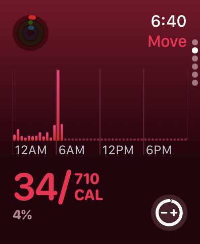 New Move Goal page on Apple Watch