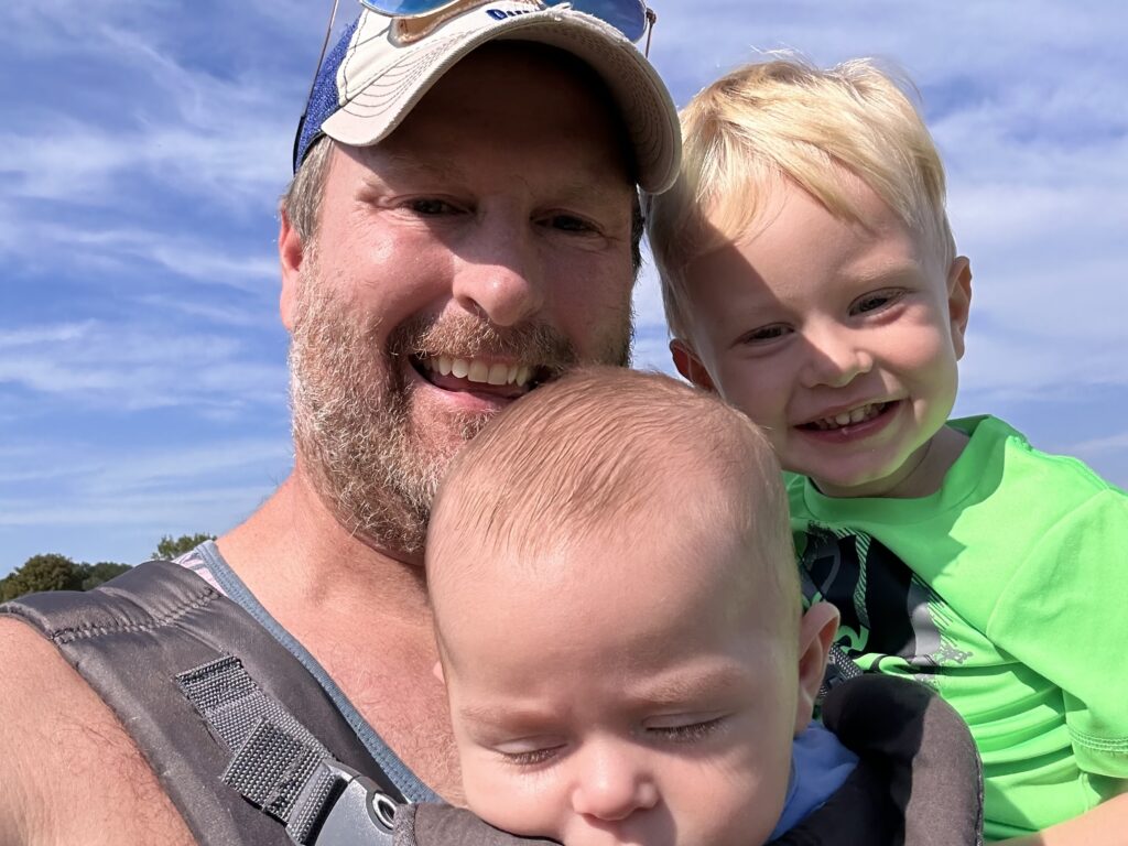 Me as a stay-at-home parent with my two boys