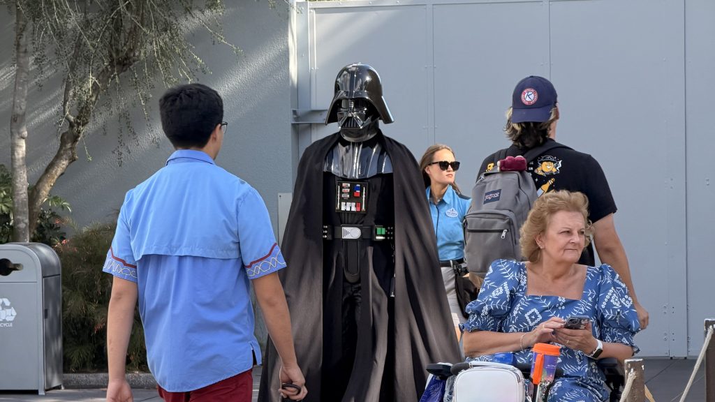 Darth Vader walking through Disney World Hollywood Studios