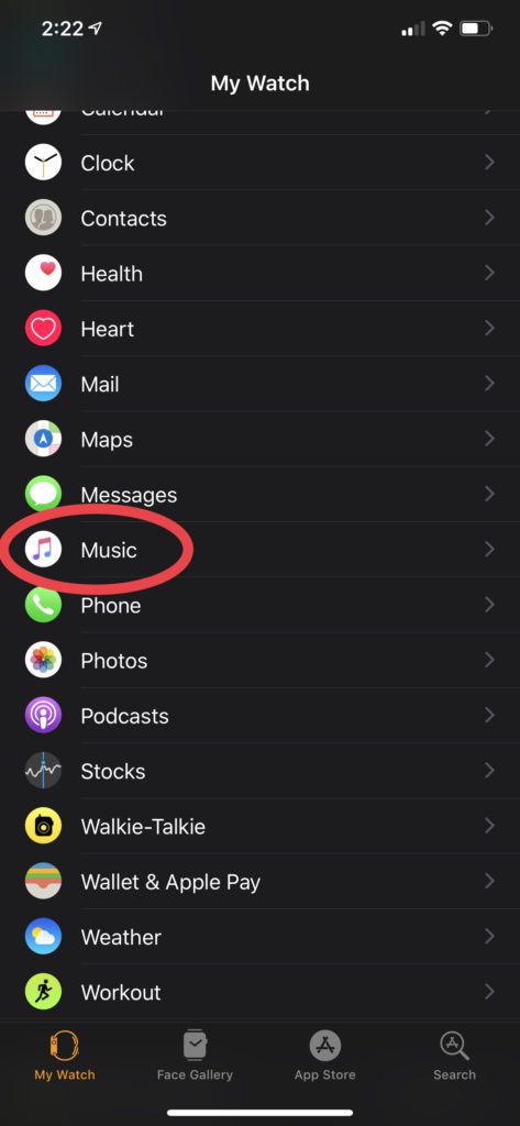 Add Music to Your Apple Watch 4 Scroll down and select Music