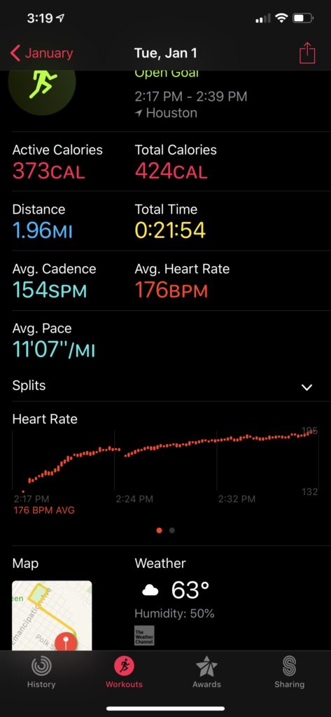 The Rock Solid Workout App - Running App - Diary Day 1 6 Full run results