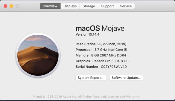 One Week with the iMac 2019 3 My iMac Specs