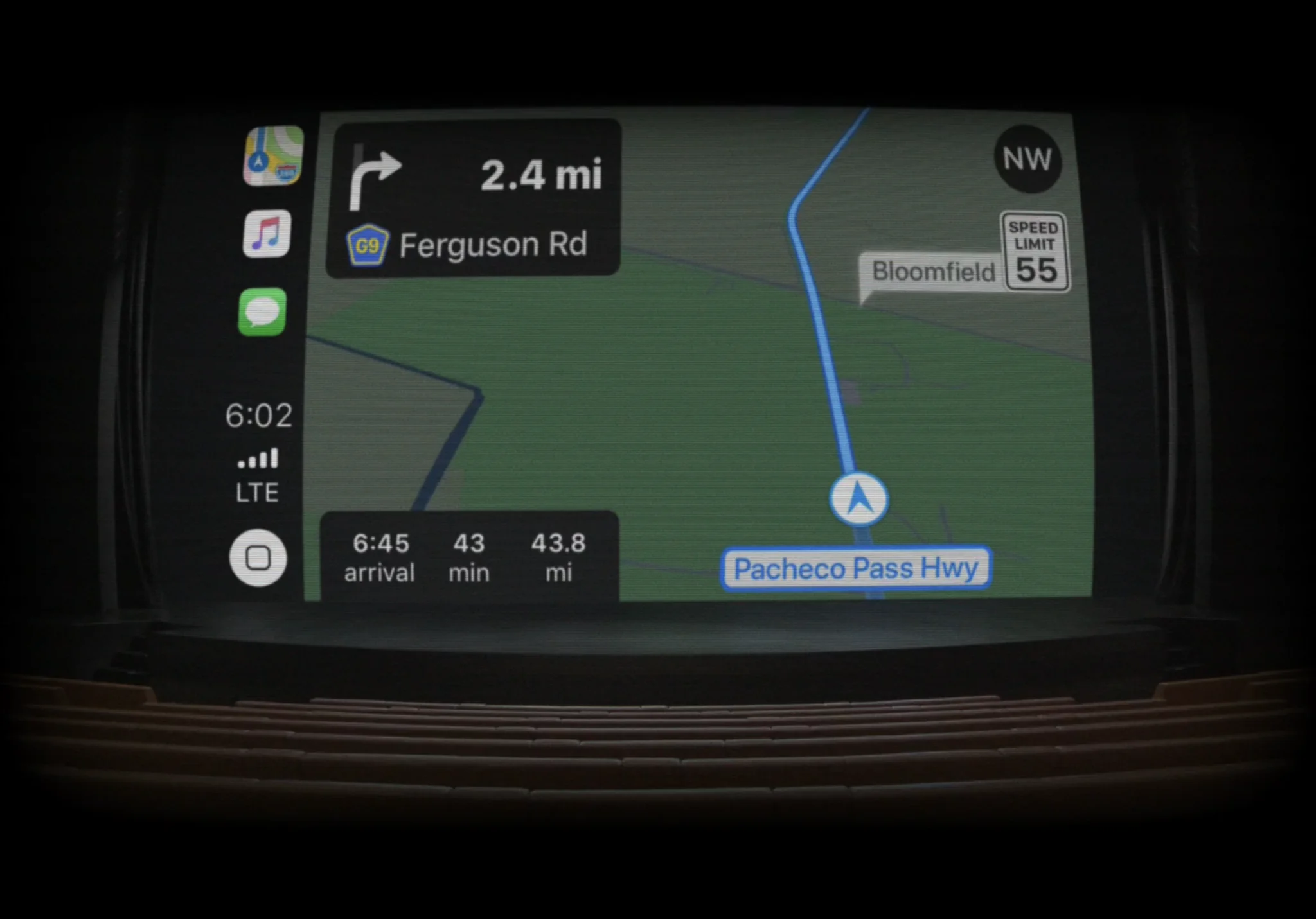 The car play screen.