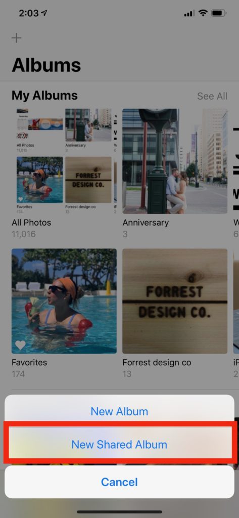 Tech Tip Tuesday - How To Make A Shared Photo Album 6 Click New Shared Album to make a shared photo album