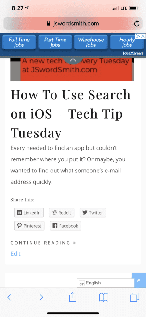 Dealing with Safari Tabs - Tech Tip Tuesday 4 Safari on iPhone
