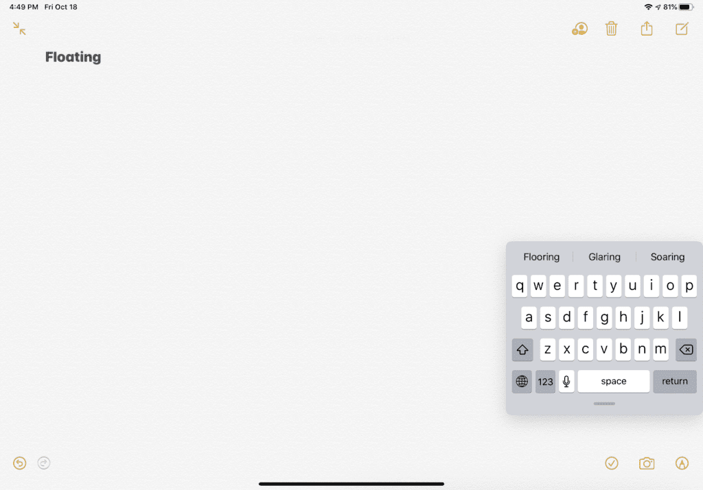 iPadOS Takes The iPad A Step Further 7 Floating Keyboard in iPadOS
