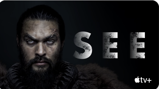 Is Apple TV+ Worth Checking Out? 7 See banner.  Jason Mamoa looks at the camera