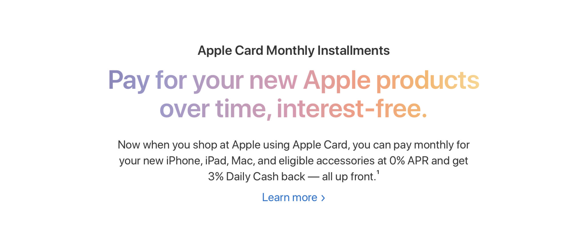0 interest on Apple Card