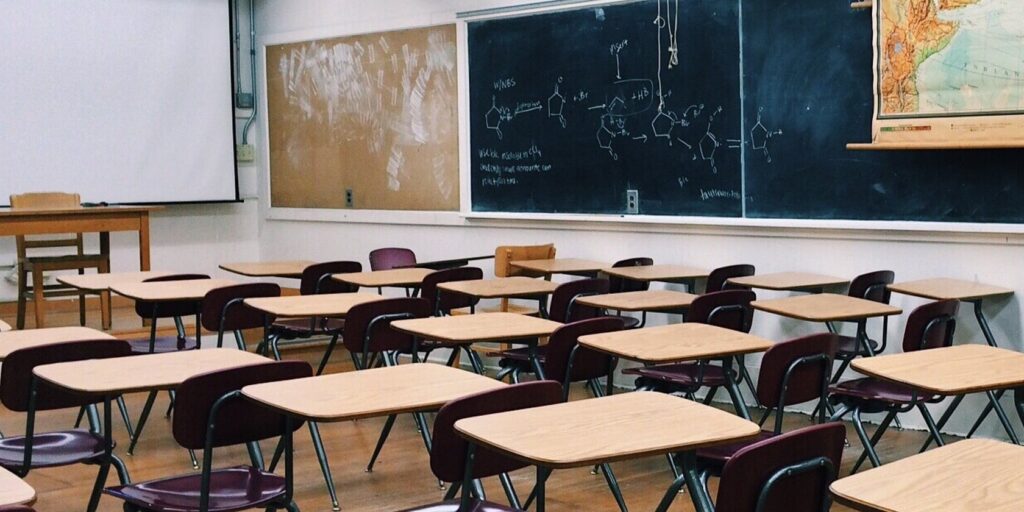 Testing Group Says We Need More Tests | Has Education Post Pandemic Closed the Gap? 2 an empty classroom from education post pandemic
