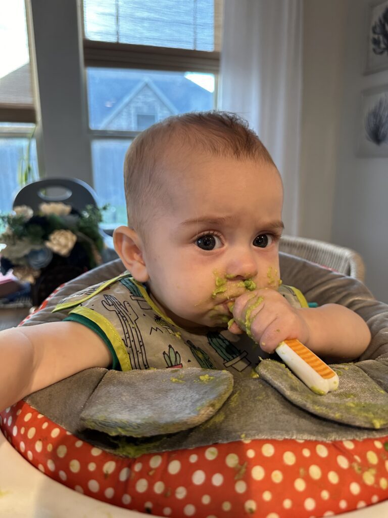 The Daily Routine of This Stay-at-Home Dad 3 A baby eating