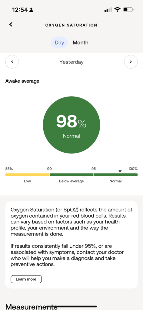Withings ScanWatch Vitals: A Potential Competitor to the Apple Watch 13 O2 reading within the Withings App