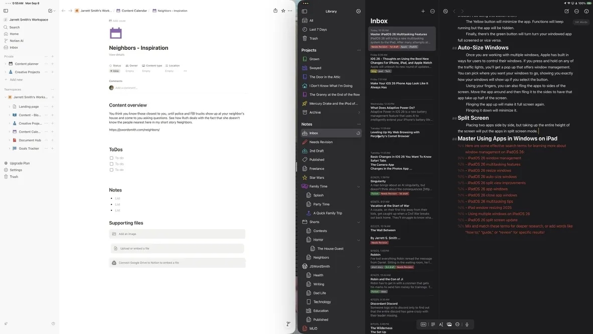 Multitasking on the iPad