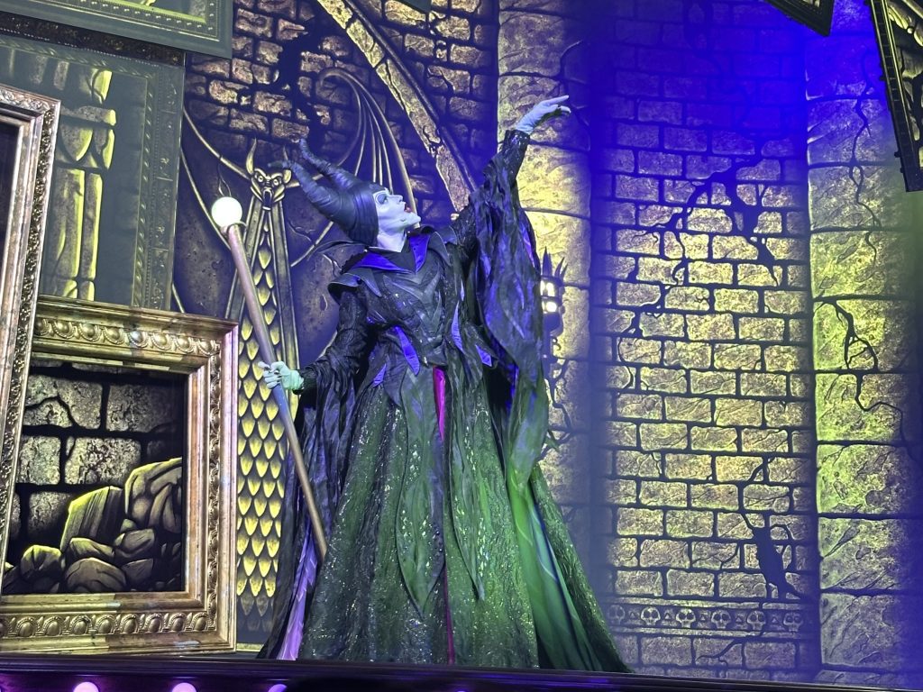 Conquering Disney World— My First Visit in Almost 40 Years 23 Maleficient in Disney's Villian's play