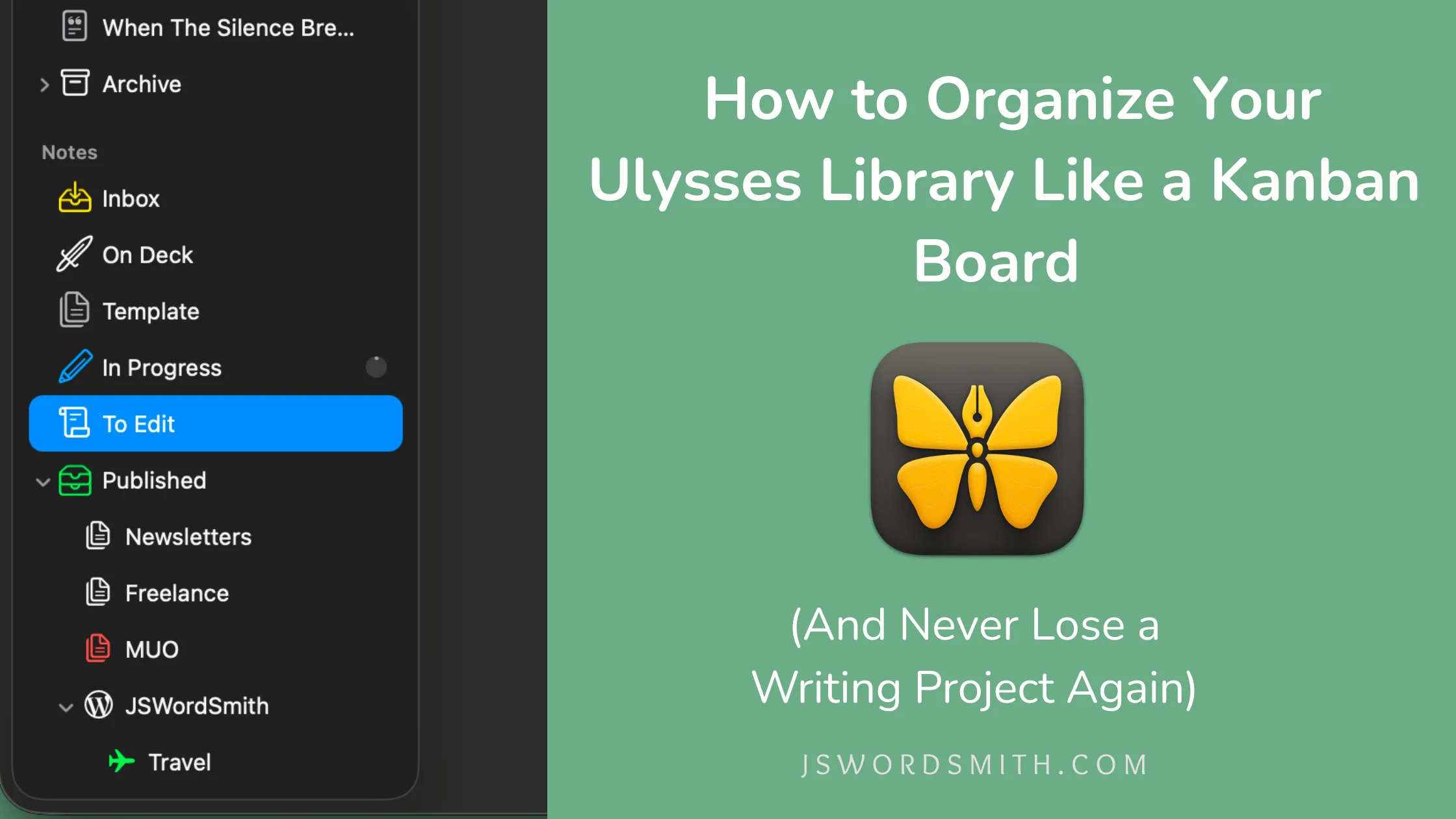 How to Organize Your Ulysses Library Like a Kanban Board (And Never Lose a Writing Project Again)