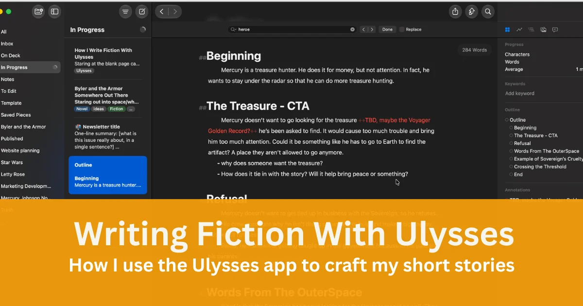 How I Write Fiction With Ulysses
