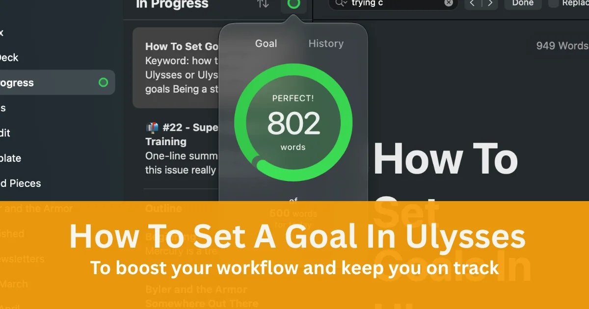 How To Set Goals In Ulysses